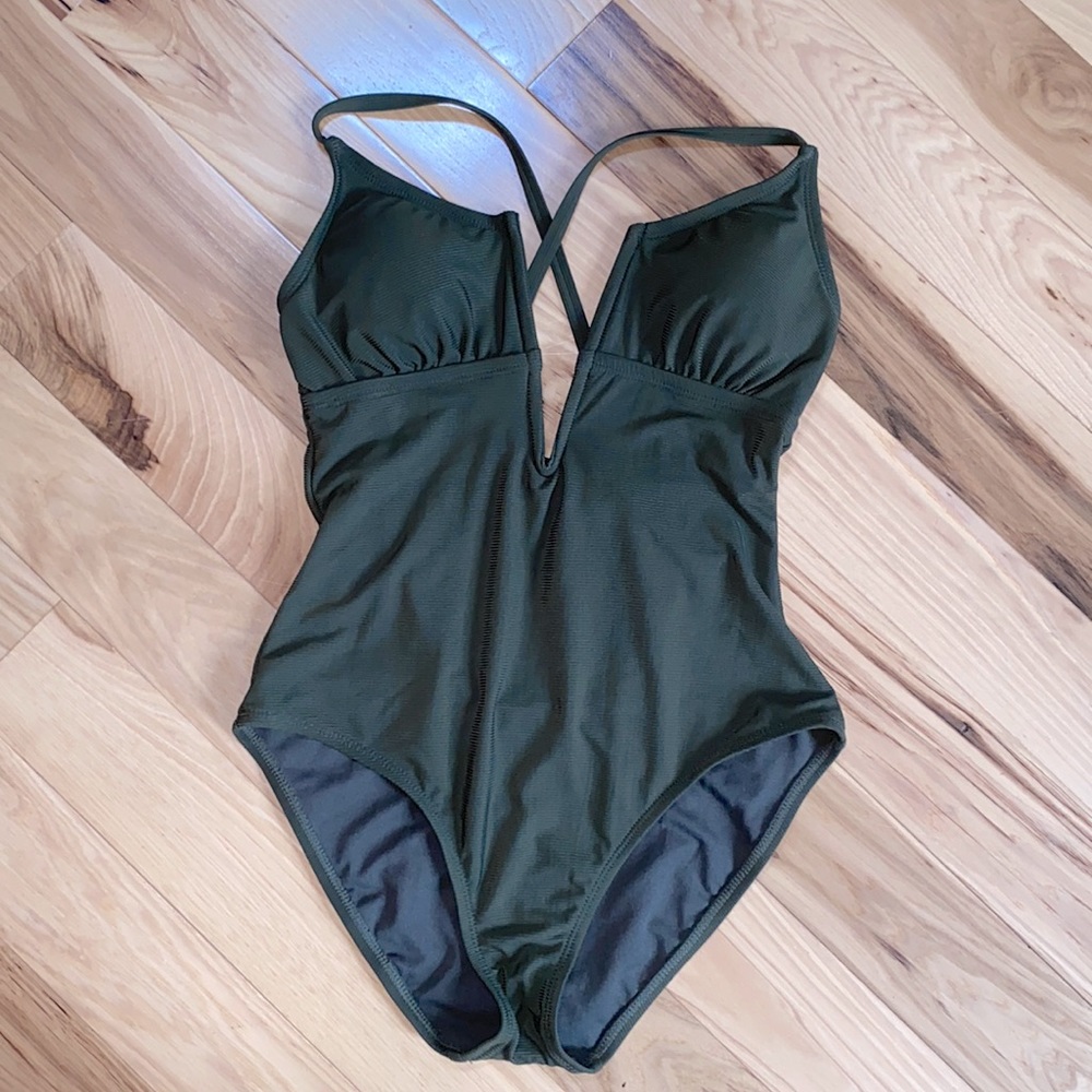 V- Cut one piece swimsuit